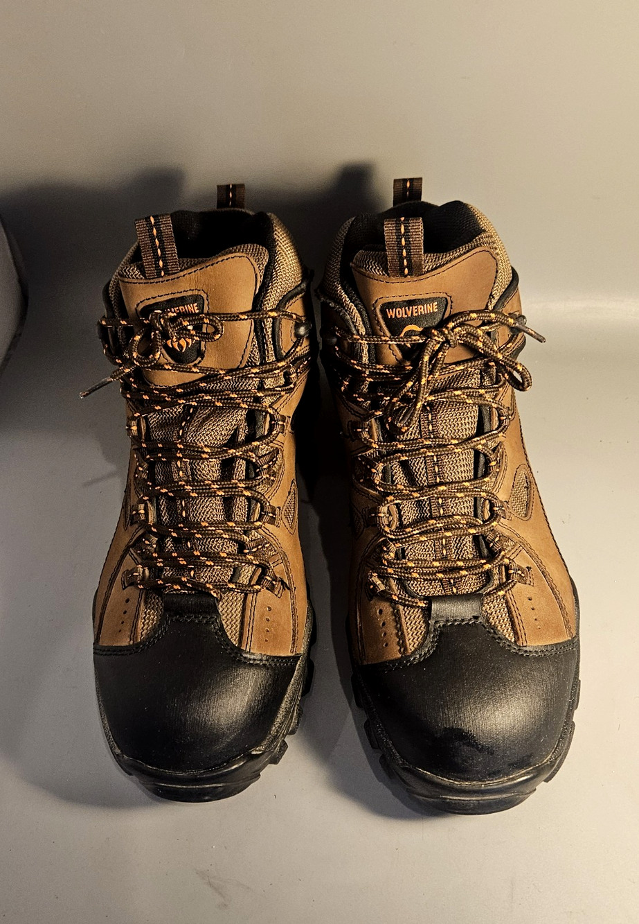 Wolverine Mens Hudson Steel Toe Hiker Work Boots Size 11.5 M Brown Oil Resistant